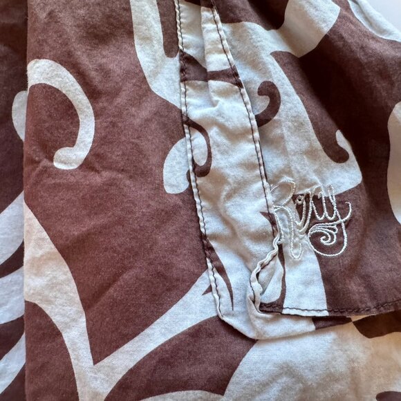 Roxy Brown & White Swirl Pattern Strap Short 100% Cotton Sundress sz M - Picture 5 of 10